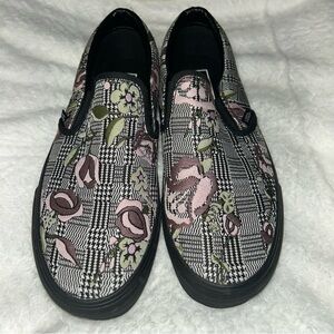 Vans Checkerboard Gingham Floral Slip-On Sneakers New Without Box